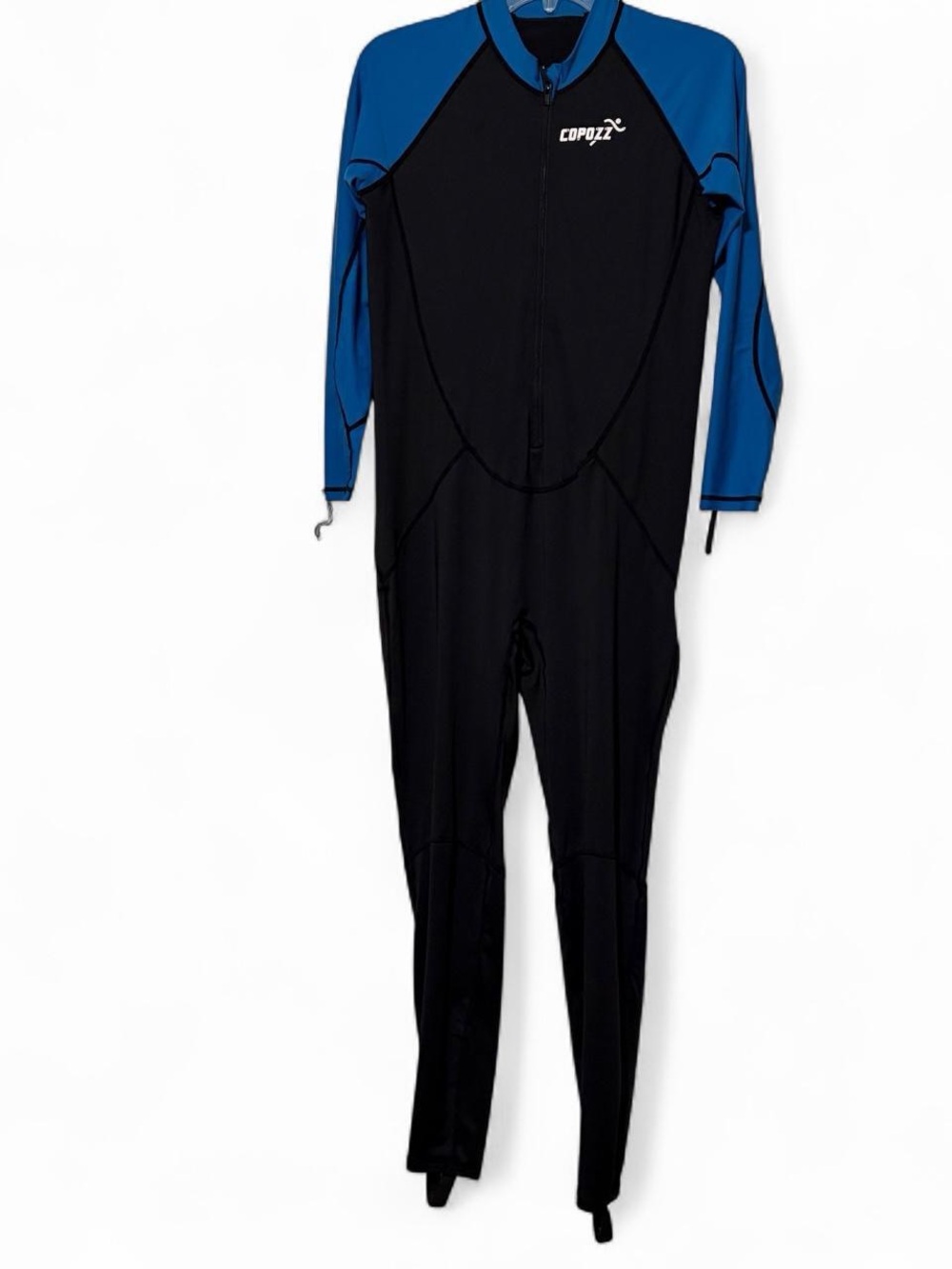 COPOZZ men’s black and blue lightweight rash guard wetsuit